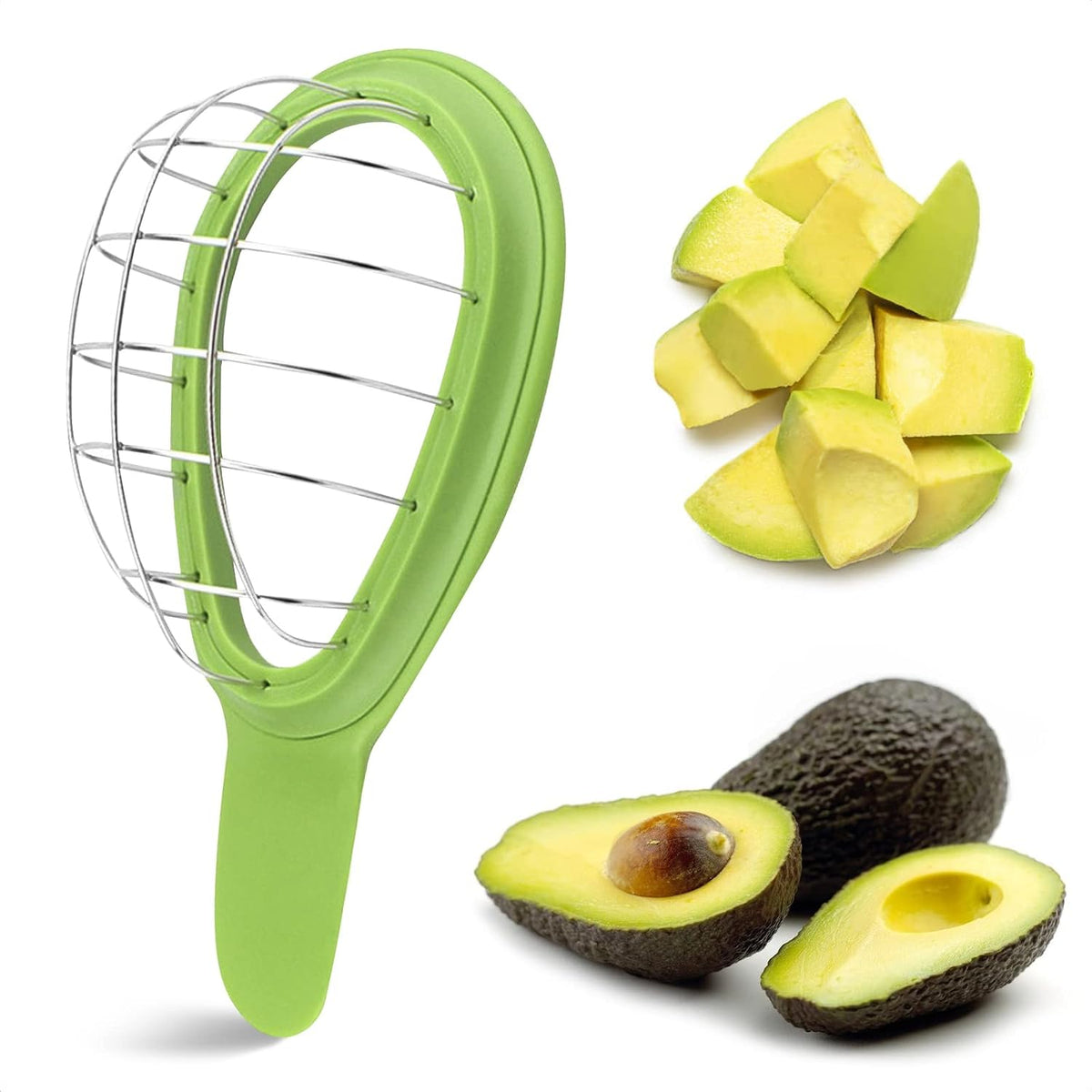 Avocado Cuber Tool, Avocado Dicer, Cutter, Slicer, Ergonomic Handle