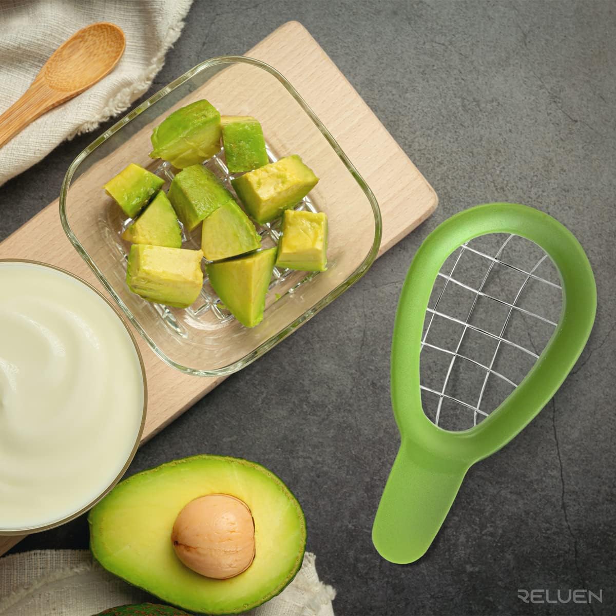 Avocado Cuber Tool, Avocado Dicer, Cutter, Slicer, Ergonomic Handle