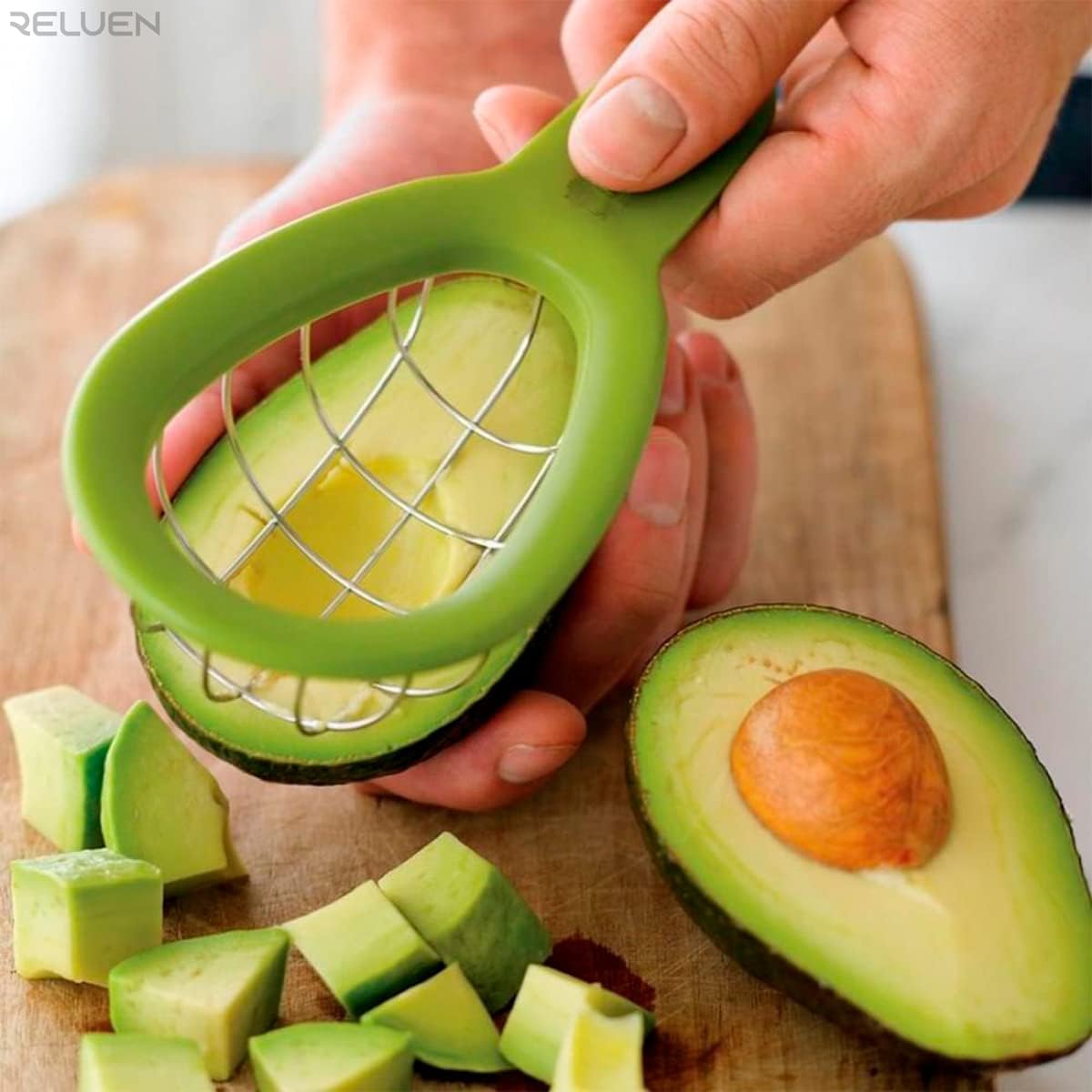 Avocado Cuber Tool, Avocado Dicer, Cutter, Slicer, Ergonomic Handle