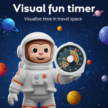 Visual Timer with Pause Button, Time Management Tool, Design for Home, Office and Gift, Rocket