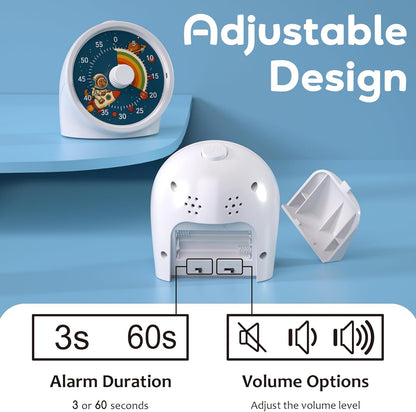 Visual Timer with Pause Button, Time Management Tool, Design for Home, Office and Gift, Rocket