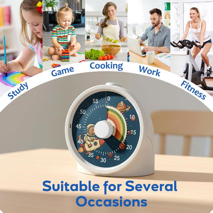 Visual Timer with Pause Button, Time Management Tool, Design for Home, Office and Gift, Rocket