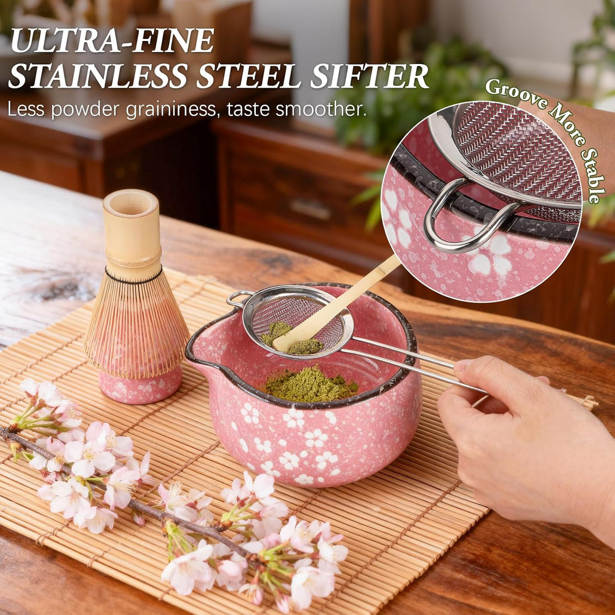 Matcha Whisk Set 7 Pcs Matcha Bowl Bamboo Whisk Kit Gift for Tea Lovers