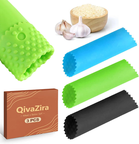 3 Pcs Silicone Garlic Peeler Tube Roller Manual Garlic Skin Remover Tool for Easy Peeling Sturdy Kitchen Gadget for Home Cooking Dishwasher