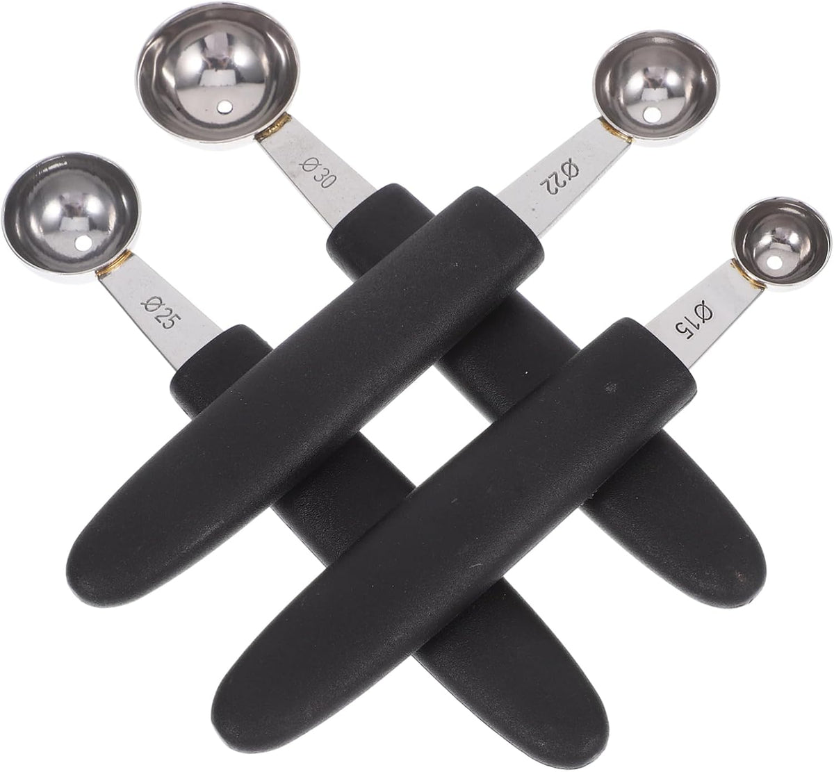 4-Piece Stainless Steel Melon Baller Set Ice Cream Scoops Heavy Duty Fruit Scooper for Home Kitchen Dining