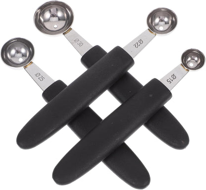 4-Piece Stainless Steel Melon Baller Set Ice Cream Scoops Heavy Duty Fruit Scooper for Home Kitchen Dining
