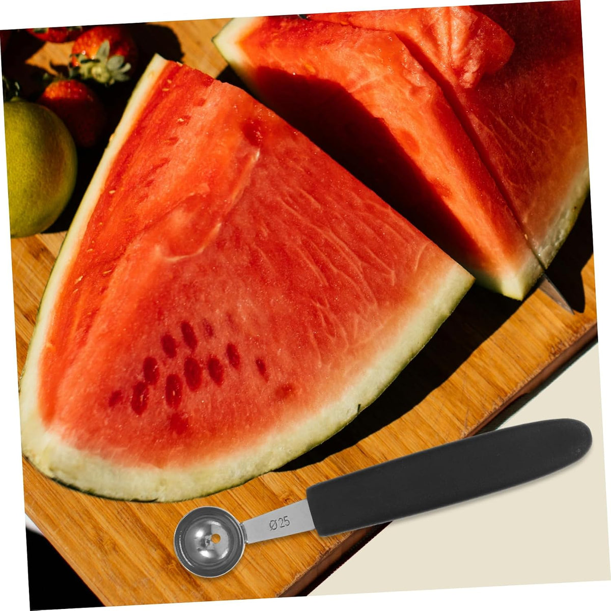 4-Piece Stainless Steel Melon Baller Set Ice Cream Scoops Heavy Duty Fruit Scooper for Home Kitchen Dining