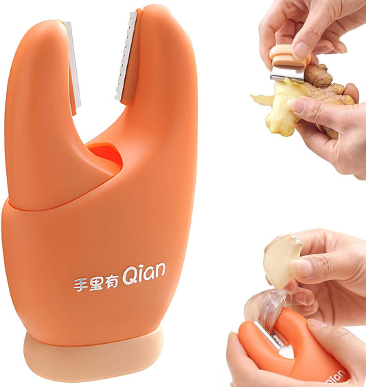 2026 New Garlic Peeler Clips with Stainless Steel Blade - Manual Skin Remover, Easy-to-Use Peeling Tool for Home Cooking, Kitchen Gadgets, Keeps Hands Odor-Free (Orange)