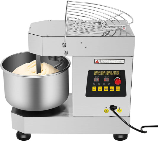 Commercial Dough Mixer 12Qt 750W Electric Dough Kneading Machine, 2-Speed Food Mixer with Stainless Steel Bowl for Pizza Dough, Bakery, Pastry, Cream Whipping, Jam Stirring, Restaurant & Home Kitchen