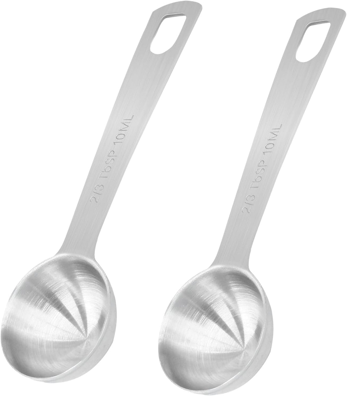 2Pcs Stainless Steel Measuring Spoons, 2/3 Tbsp | 2 Tsp | 10 mL
