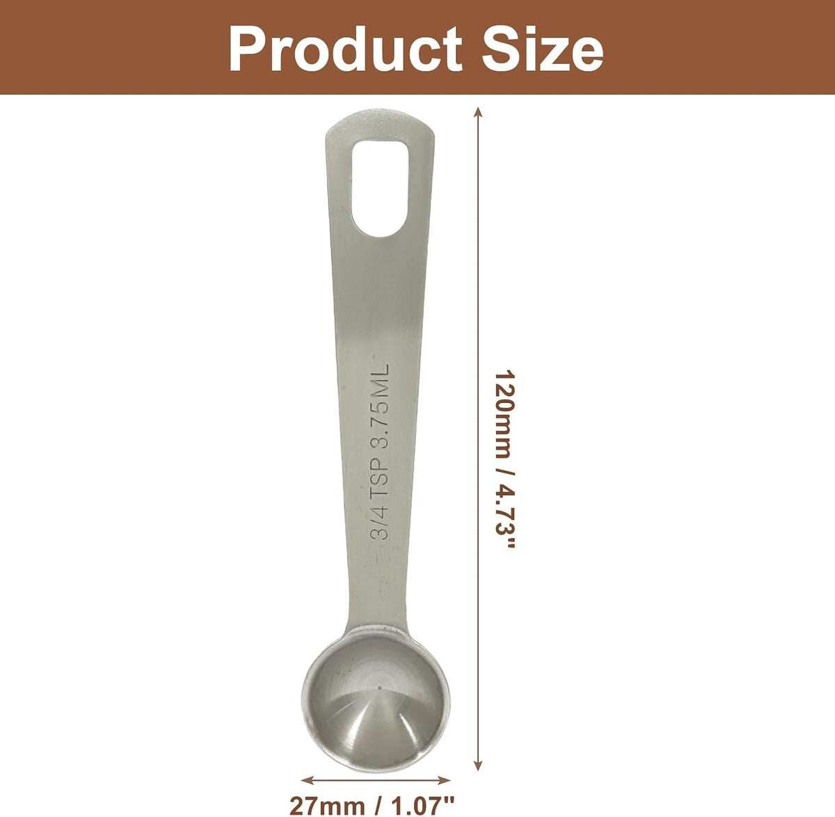 2Pcs Stainless Steel Measuring Spoons, 2/3 Tbsp | 2 Tsp | 10 mL