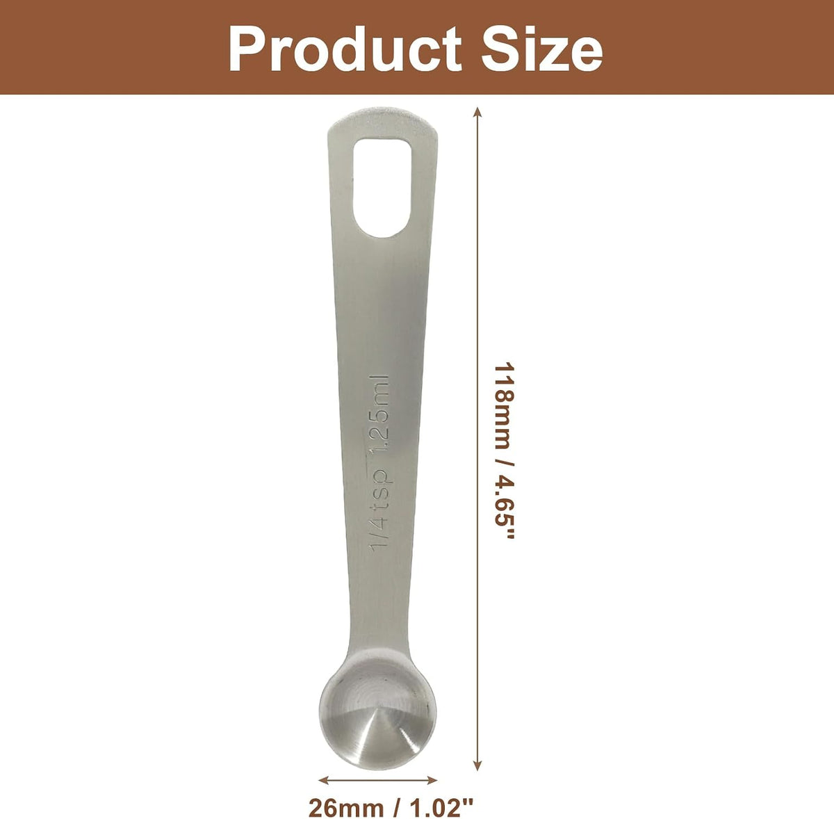 2Pcs Stainless Steel Measuring Spoons, 2/3 Tbsp | 2 Tsp | 10 mL