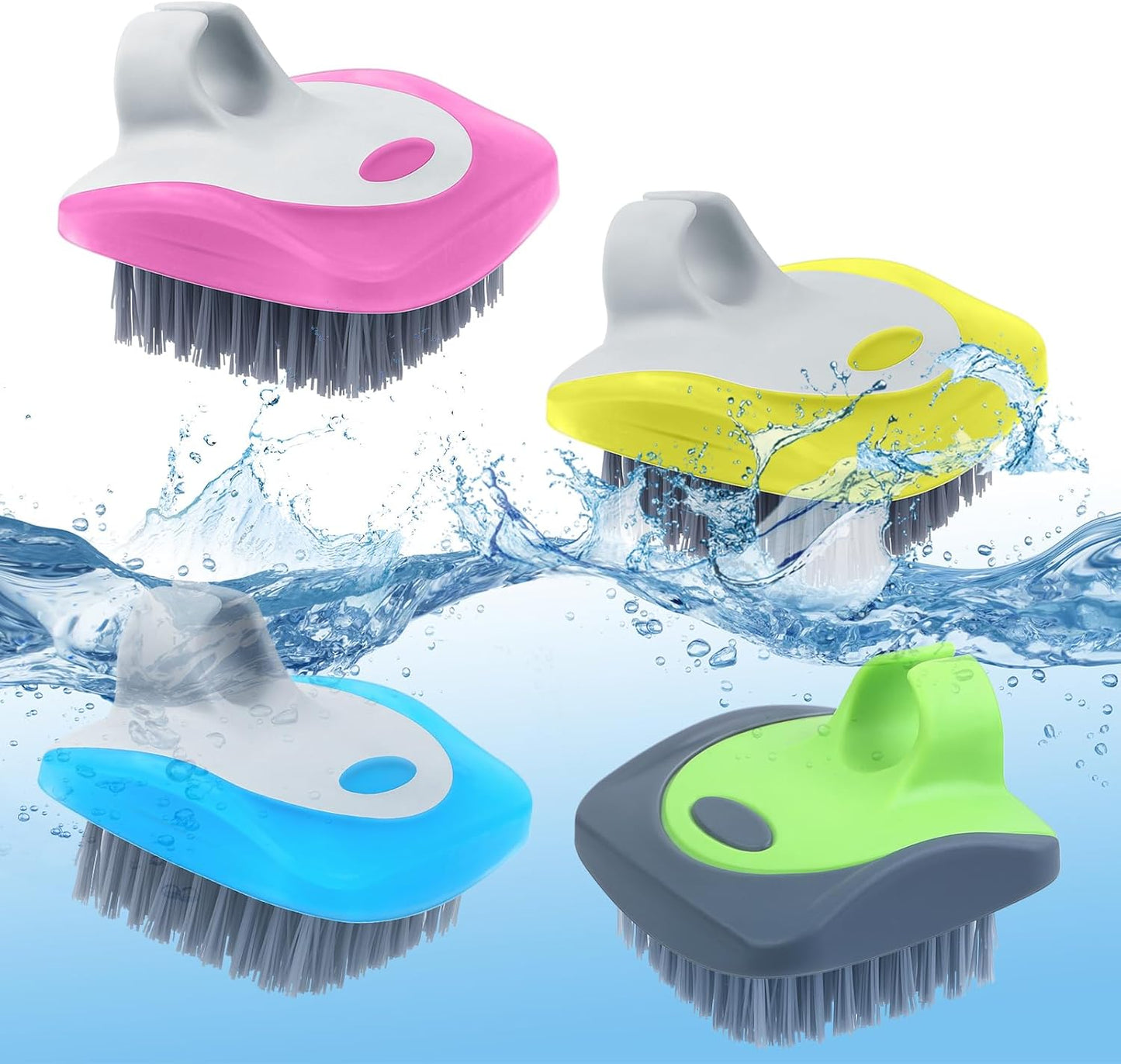 4 Pieces Vegetable Brush Potato Scrubber Brush Silicone Hard and Soft Side Fruit Cleaning Tools for Delicate or Tough-Skinned Vegetables