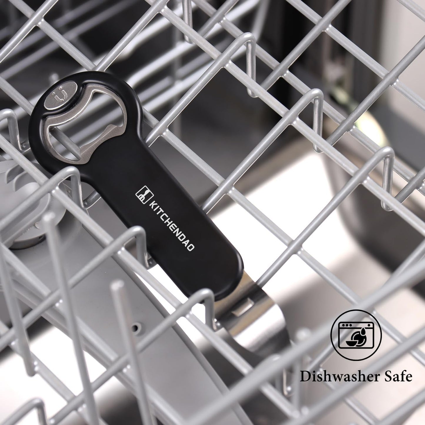 Magnetic Bottle and Can Opener for Refrigerator, Stainless Steel Manual Can Punch Opener for Liquid with Cap Catcher, Stick to Fridge for Easy Storage, Can Tapper Church Key with Magnet