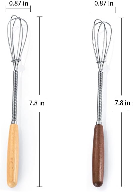 Stainless Steel Mini Whisk Set of 2, Small Wire Hand Whisks, Kitchen Cookware for Cooking, Whisking, Blending, Beating, 5/7/8/10 inch