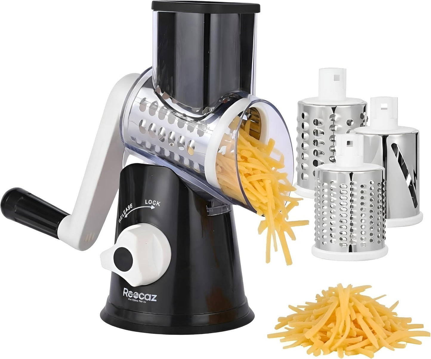 Professional Box Cheese Grater with Container & Handle | Durable Stainless Steel Cheese Shredder for Kitchen, Multi-Sided Food Chopper for Kitchen Use – Black