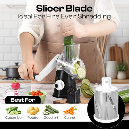 Professional Box Cheese Grater with Container & Handle | Durable Stainless Steel Cheese Shredder for Kitchen, Multi-Sided Food Chopper for Kitchen Use – Black