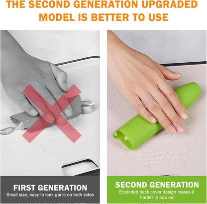 Silicone Garlic Peeler Tube- Garlic Roller Peeling Tube Tool Garlic Odorfree Peel Garlic Easy Roll Tube Useful Kitchen Gadgets (Green)