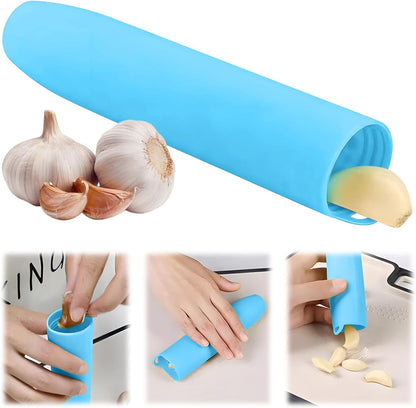 Silicone Garlic Peeler Tube- Garlic Roller Peeling Tube Tool Garlic Odorfree Peel Garlic Easy Roll Tube Useful Kitchen Gadgets (Green)
