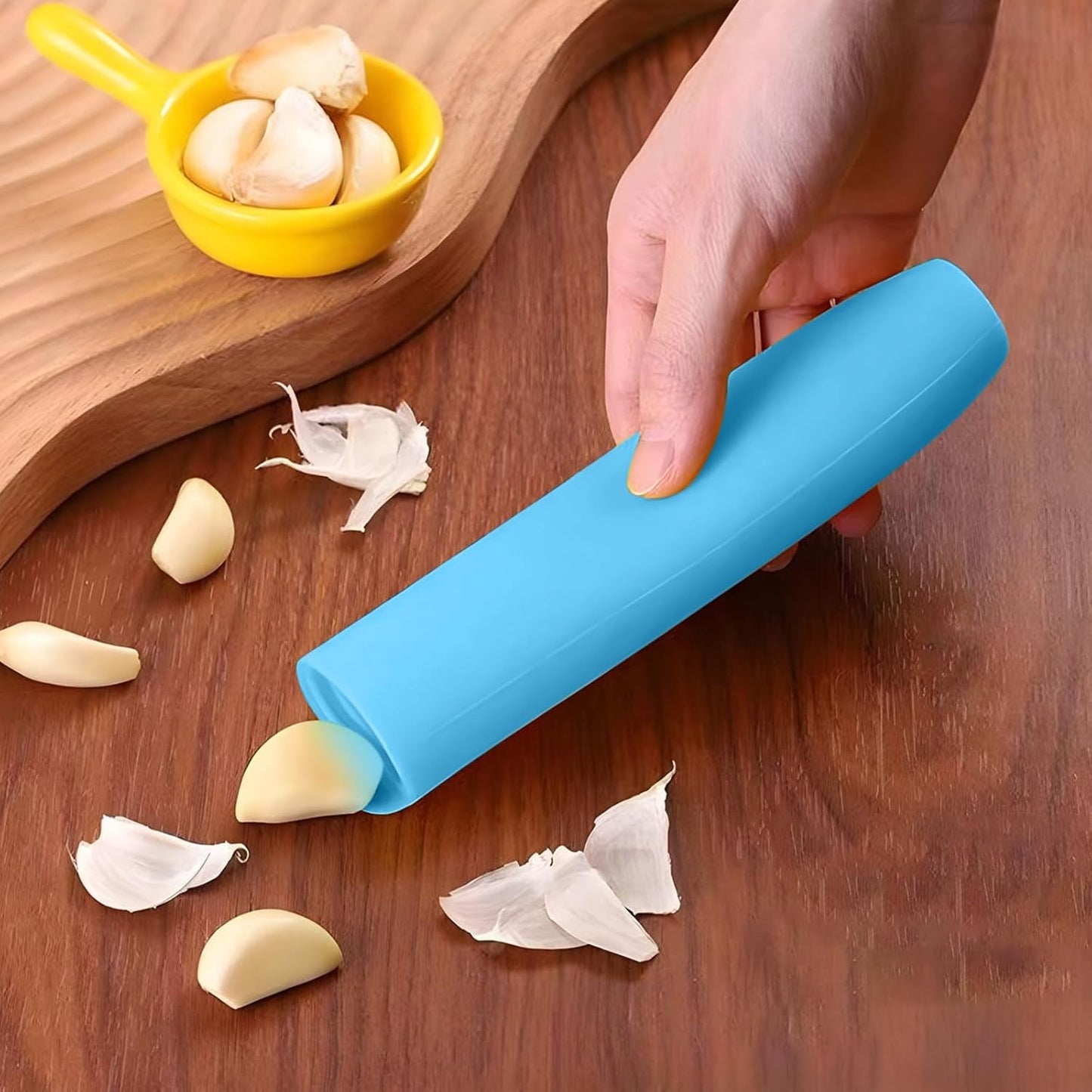 Silicone Garlic Peeler Tube- Garlic Roller Peeling Tube Tool Garlic Odorfree Peel Garlic Easy Roll Tube Useful Kitchen Gadgets (Green)