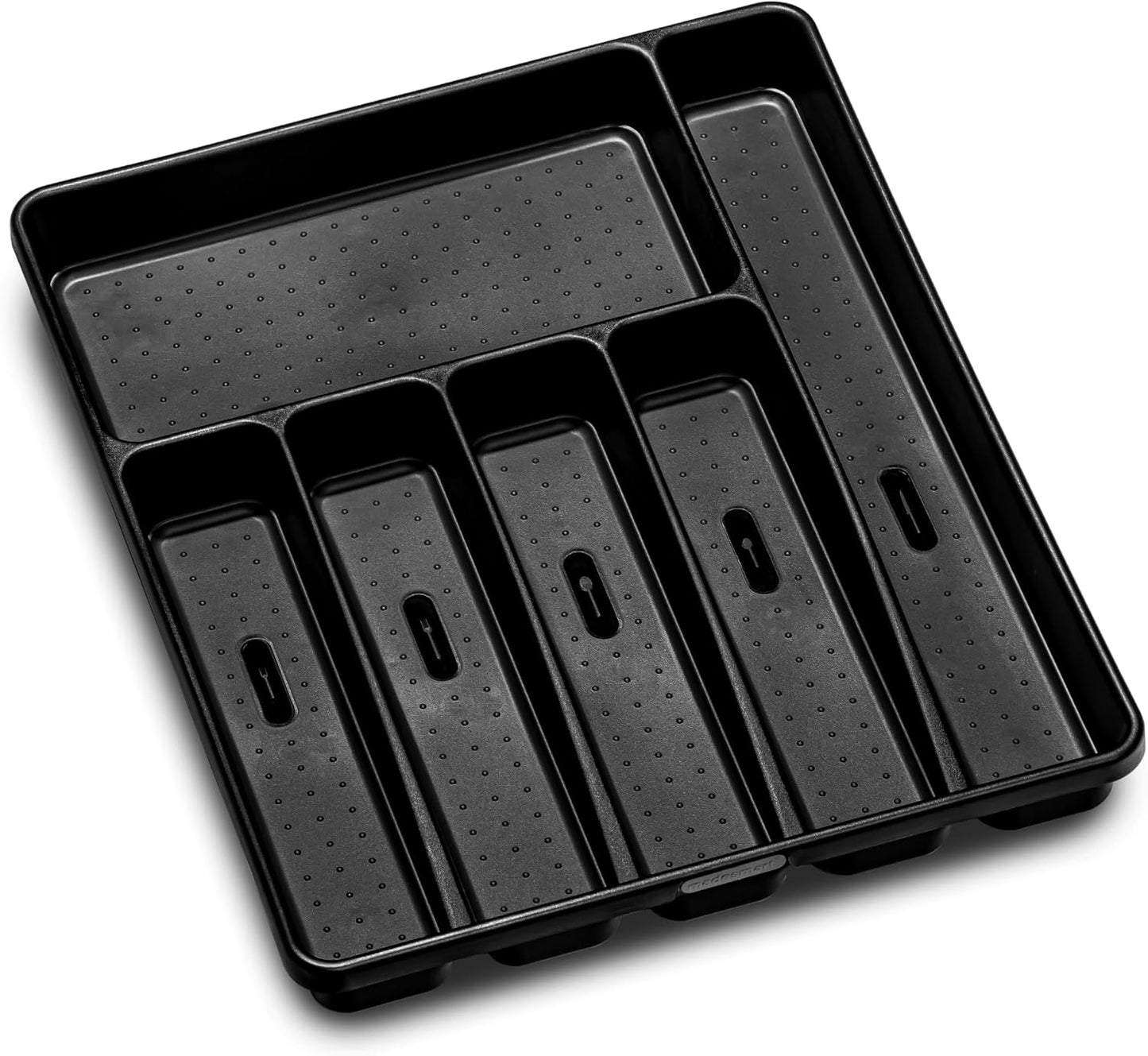 Classic Large Silverware Tray - Granite |CLASSIC COLLECTION | 6-Compartments| Kitchen Drawer Organizer | Soft-Grip Lining and Non-Slip Rubber Feet | BPA-Free