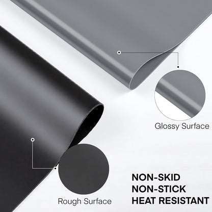 3Pack Silicone Sheet for Crafts, Resin Jewelry Casting Molds Mat, Food Grade Silicone Placemat, Multipurpose Table Protector, Nonstick Nonskid Heat-Resistant, Black&Gray&Beige (15.7x11.8inch)
