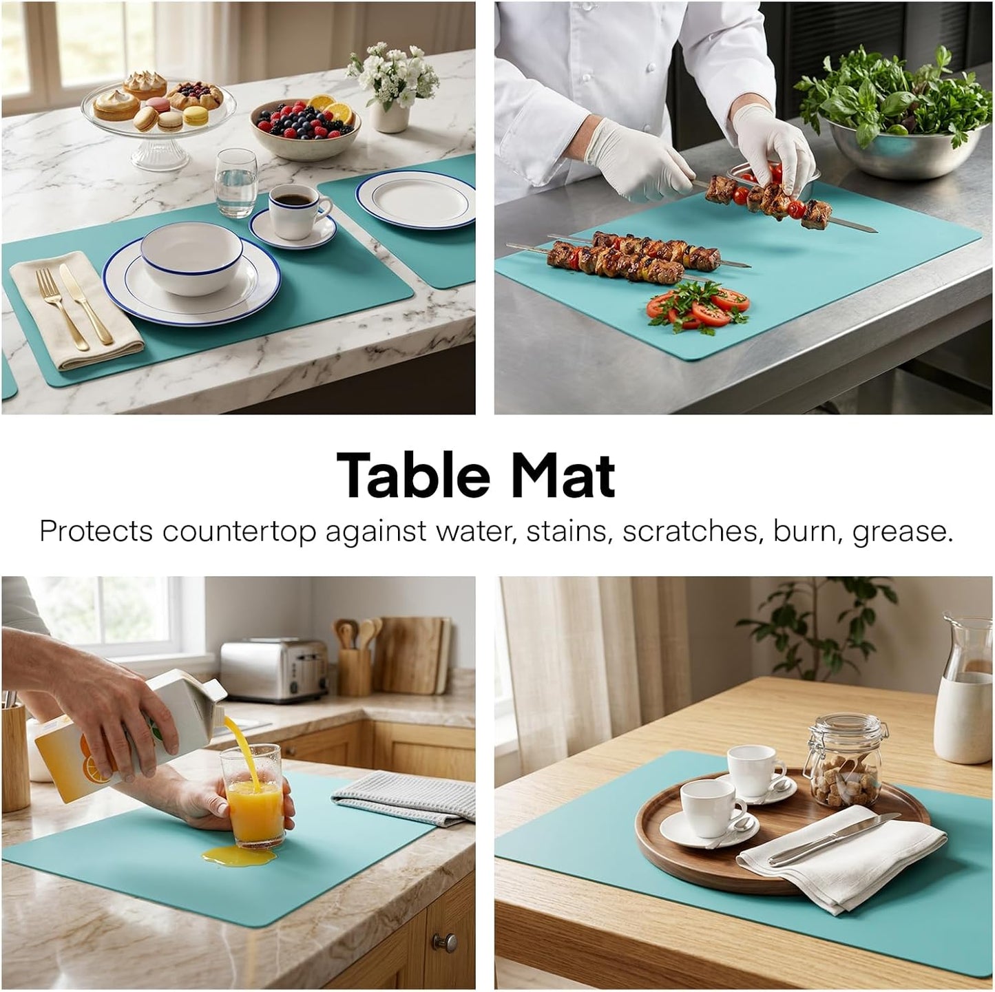 3Pack Silicone Sheet for Crafts, Resin Jewelry Casting Molds Mat, Food Grade Silicone Placemat, Multipurpose Table Protector, Nonstick Nonskid Heat-Resistant, Black&Gray&Beige (15.7x11.8inch)