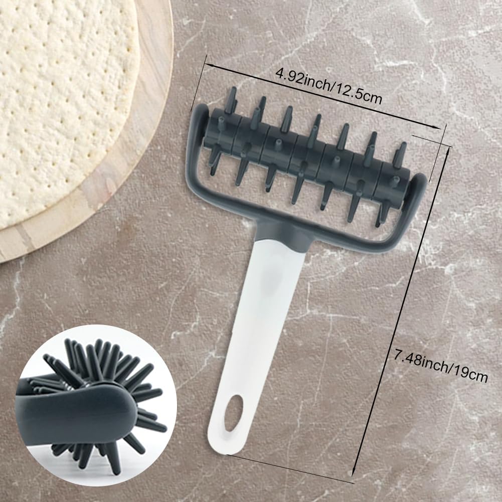 Pizza Dough Docker,Pastry Roller with Spikes Prevents Air Bubbles Time Saver Baking Tool for Baking Dough Pizza Pies Pastries and Cookies(COLOR:Dark Grey)