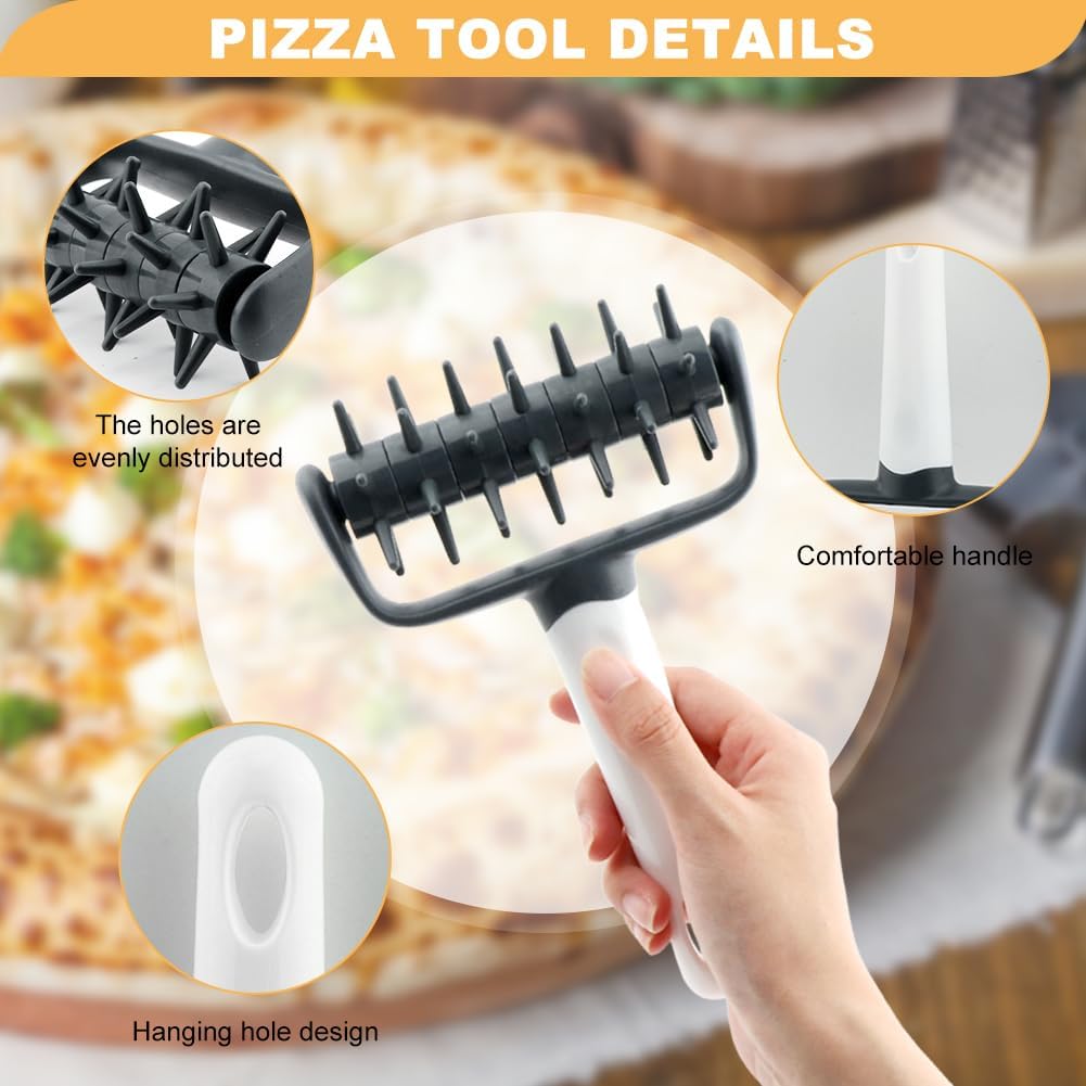 Pizza Dough Docker,Pastry Roller with Spikes Prevents Air Bubbles Time Saver Baking Tool for Baking Dough Pizza Pies Pastries and Cookies(COLOR:Dark Grey)