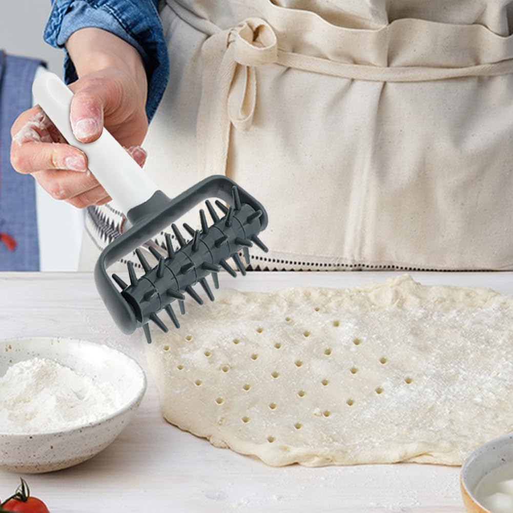 Pizza Dough Docker,Pastry Roller with Spikes Prevents Air Bubbles Time Saver Baking Tool for Baking Dough Pizza Pies Pastries and Cookies(COLOR:Dark Grey)
