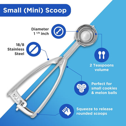 Small Cookie Scoop, 18/8 Stainless Steel, 2 Tsp, Size #100