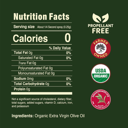 Robust Organic Extra Virgin Olive Oil Spray - (3 Pack) 5 fl oz | No Propellants - First Cold Pressed Olive Oil for Cooking - Robust Flavor for Salads, Pasta, and Drizzling