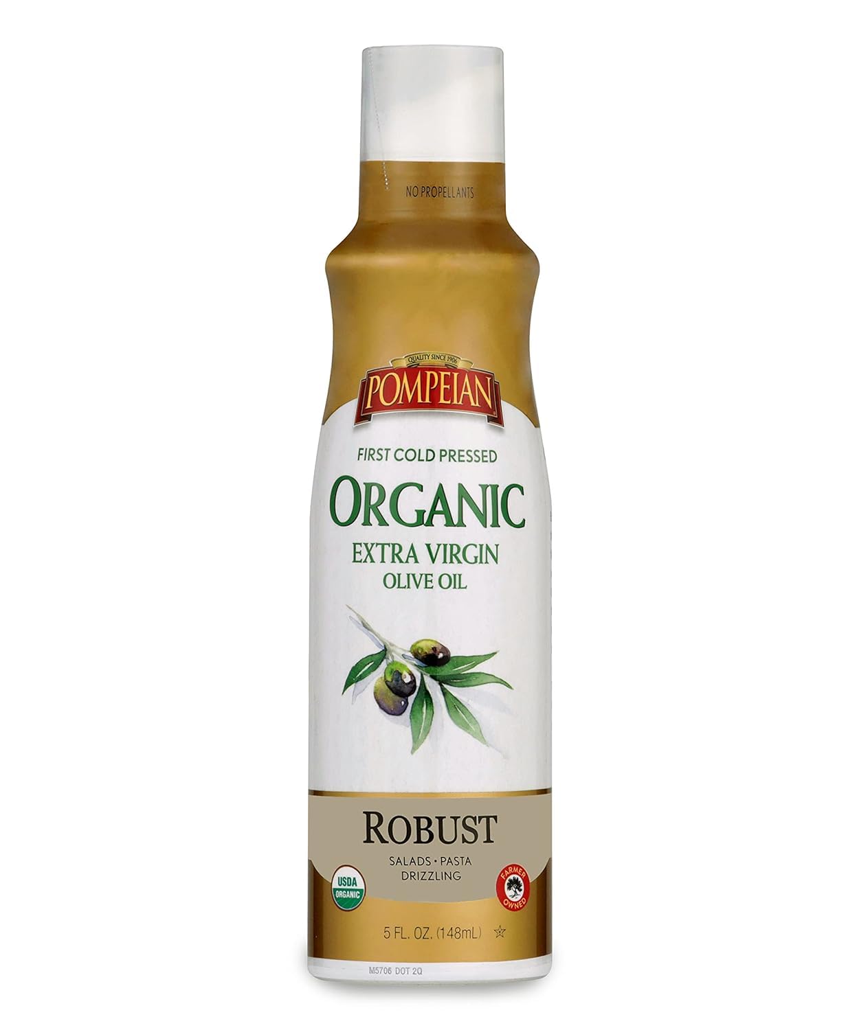 Robust Organic Extra Virgin Olive Oil Spray - (3 Pack) 5 fl oz | No Propellants - First Cold Pressed Olive Oil for Cooking - Robust Flavor for Salads, Pasta, and Drizzling