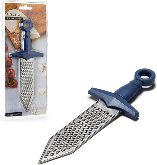 Handheld Cheese Grater | Mini Cheese Grater Durable Rust-Proof Metal Sword-Shaped, For Cheese, Chocolate, Spices and More, Cute Kitchen Gift & Funny Kitchen Gadget (Gratiator)