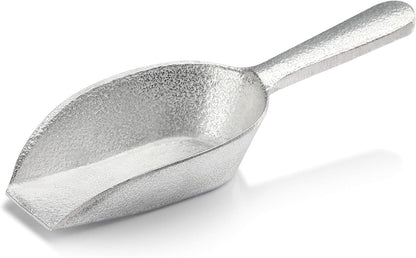 Cast Aluminum Flat Bottom Utility Scoop, 1oz, Silver