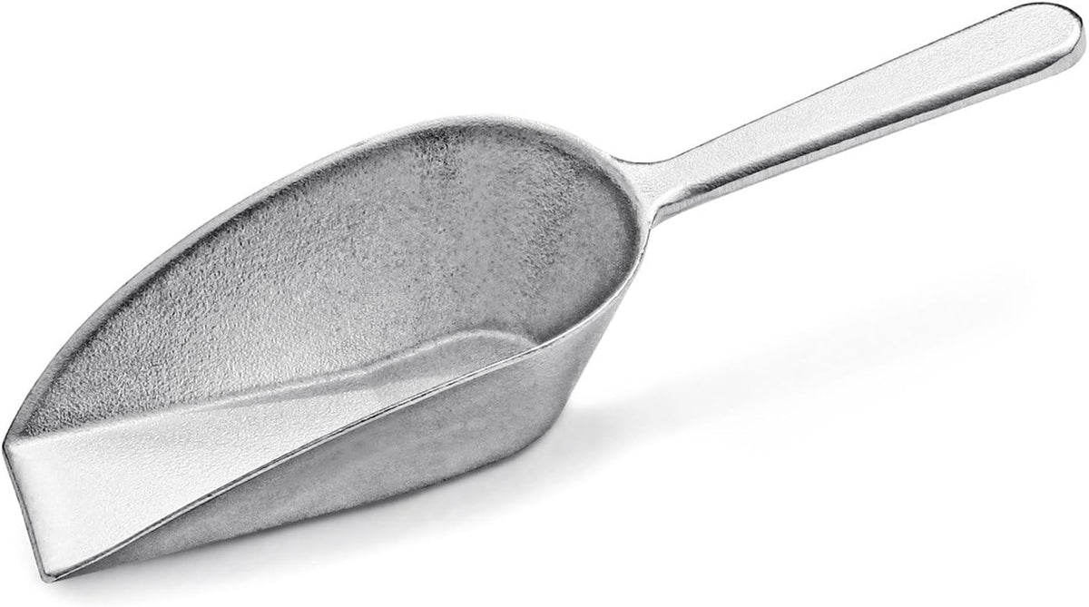 Cast Aluminum Flat Bottom Utility Scoop, 1oz, Silver