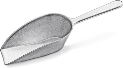 Cast Aluminum Flat Bottom Utility Scoop, 1oz, Silver