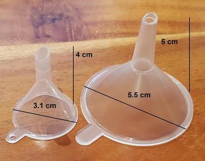 Funnels Variety Set of 5 Mini, Small to Larg Plastic Funnel for Kitchen Liquid Spices Powder Cosmetic Lotion Essential Oils