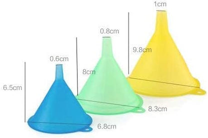 Funnels Variety Set of 5 Mini, Small to Larg Plastic Funnel for Kitchen Liquid Spices Powder Cosmetic Lotion Essential Oils