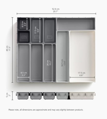 Blox Modular Drawer Organizer, Storage Bins, 10 Piece Set