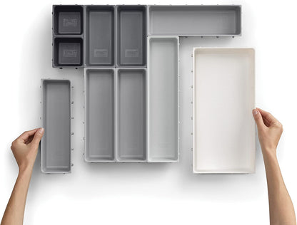 Blox Modular Drawer Organizer, Storage Bins, 10 Piece Set