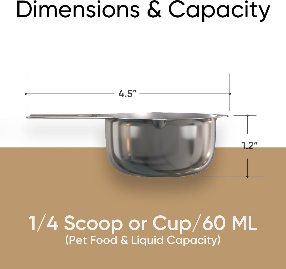 Color Up 2 Scoop (2 Cup / 480 ml) Stainless Steel Pet Food Measuring Scoop for Dogs, Cats, Rabbits & Birds – Dual Pour Spouts, Ergonomic Handle, Dishwasher Safe