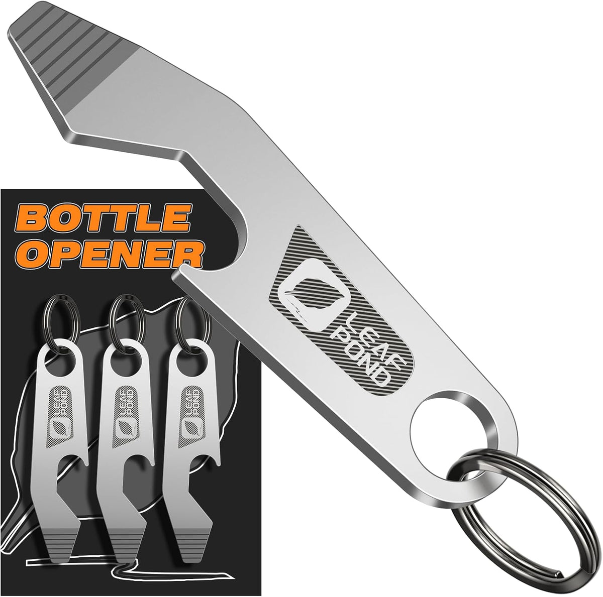 3-Pack Bottle Opener Keychain, EDC Pry Bar, Can Opener Key Chain