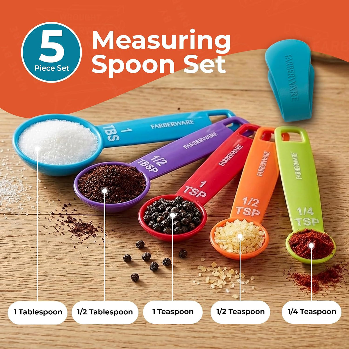 – Professional – Measuring Spoons – Set of 5 (2-Pack)