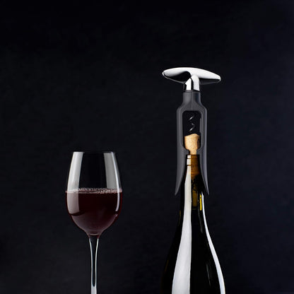 Self Pulling Corkscrew Wine Opener, Durable Plastic with Easy Turn Chrome Handle, Wine Bottle Opener for Bartenders, Home Bar Tools, Bar Cart Accessories, Kitchen Essentials, Set of 1, Black