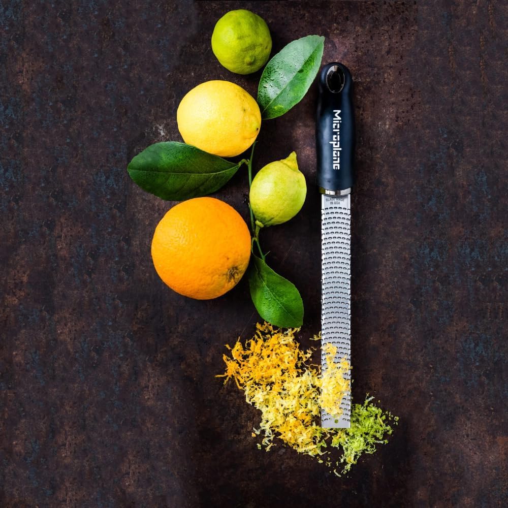 Premium Classic Series Zester 18/8, Black - Lemon Zester & Cheese Grater & Vegetable Grater - Citrus, Parmesan Cheese, Garlic, Ginger, Nutmeg, Chocolate - Stainless Steel Grater
