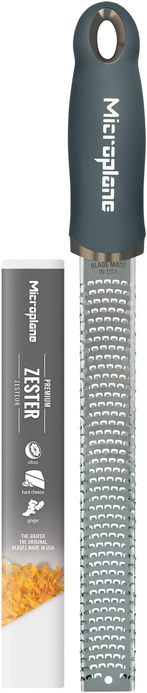 Premium Classic Series Zester 18/8, Black - Lemon Zester & Cheese Grater & Vegetable Grater - Citrus, Parmesan Cheese, Garlic, Ginger, Nutmeg, Chocolate - Stainless Steel Grater