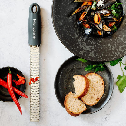 Premium Classic Series Zester 18/8, Black - Lemon Zester & Cheese Grater & Vegetable Grater - Citrus, Parmesan Cheese, Garlic, Ginger, Nutmeg, Chocolate - Stainless Steel Grater