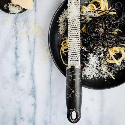 Premium Classic Series Zester 18/8, Black - Lemon Zester & Cheese Grater & Vegetable Grater - Citrus, Parmesan Cheese, Garlic, Ginger, Nutmeg, Chocolate - Stainless Steel Grater