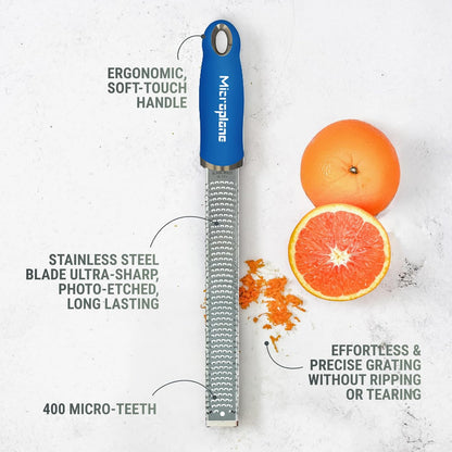 Premium Classic Series Zester 18/8, Black - Lemon Zester & Cheese Grater & Vegetable Grater - Citrus, Parmesan Cheese, Garlic, Ginger, Nutmeg, Chocolate - Stainless Steel Grater